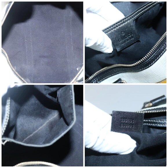 GUCCI GG Supreme Boston Bag PVC White Gold 193603 Auth 140312 - Picture 15 of 16